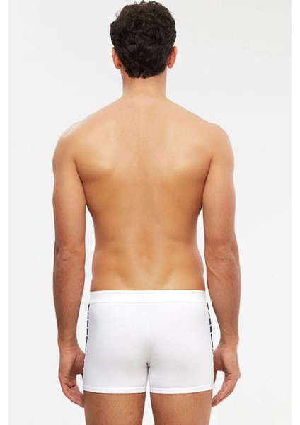 Beyaz Pamuklu Parçalı Erkek Boxer modelleri