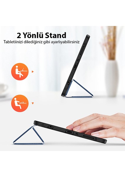 iPad 10.2 2022 Kılıf Domo Series Kalem Bölmeli Mıknatıslı Standlı Kapaklı Kılıf modelleri