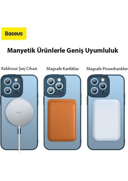 iPhone 14 Pro Kamera Korumalı Magsafe Kılıf ve Ful Kaplama Kırılmaz Ekran Koruyucu, Anti Şok