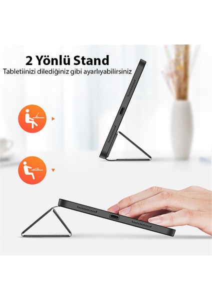 iPad 10.2 2022 Kılıf Domo Series Kalem Bölmeli Mıknatıslı Standlı Kapaklı Kılıf