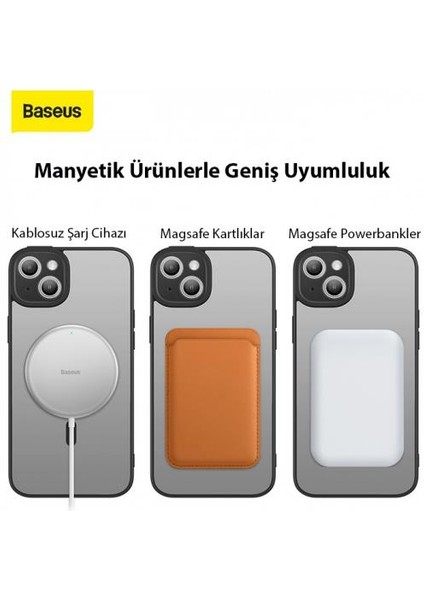 iPhone 14 6.1 Kamera Korumalı Magsafe Kılıf ve Ful Kaplama Kırılmaz Ekran Koruyucu, Anti Şok