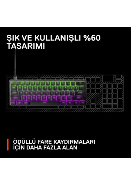 Steelseries Apex Pro Mini Mekanik Oyun Klavyesi