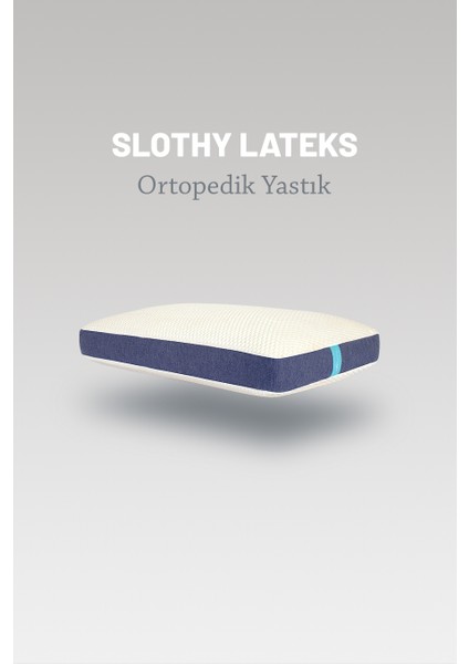 Sloth Bedding Doğal Latex Hipoalerjenik Yan ve Sırt Üstü Ortopedik Yastık 40 x 60 cm Slothylatex