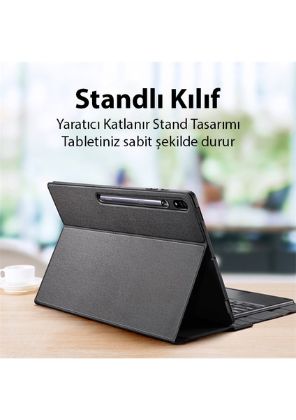 Sm Galaxy Tab S8 Ultra Bluetooth Klavye Touchpad Kılıf X900-X906 ile Uyumlu