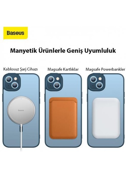 iPhone 14 6.1 Kamera Korumalı Magsafe Kılıf ve Ful Kaplama Kırılmaz Ekran Koruyucu, Anti Şok