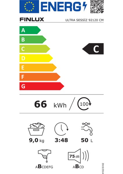 Ultra Sessiz 92120 C Enerji Sınıfı 9 Kg 1200 Devir Çamaşır Makinası