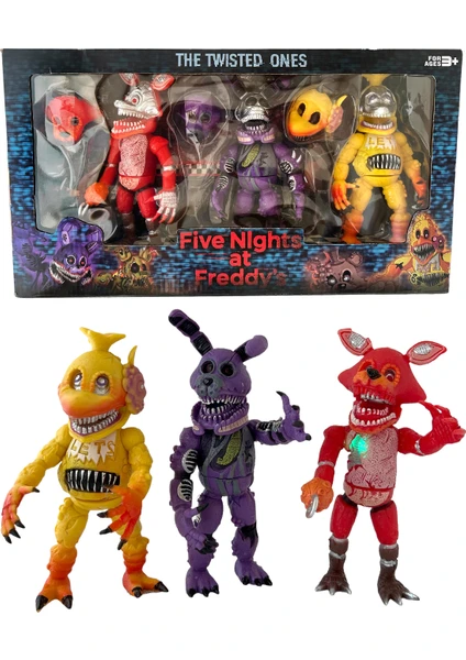 Five Nights At Freddys Oyuncak Freddy Işıklı Karakterler 18CM 3lü