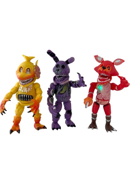 Five Nights At Freddys Oyuncak Freddy Işıklı Karakterler 18CM 3lü