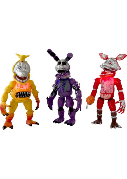 Five Nights At Freddys Oyuncak Freddy Işıklı Karakterler 18CM 3lü