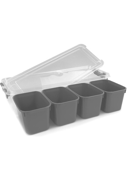 4 Bölmeli Derin Grand Organizer Kutu 3.5 Litre Füme modelleri