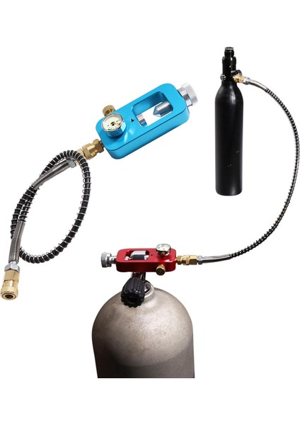Valf Tüplü Adaptör 4500PSI Yüksek Basınçlı Alaşım Doldurma Adaptör Çapı 6mm Mavi Adaptör (Yurt Dışından)