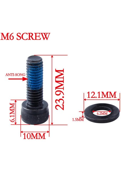 4 Adet Bisiklet Disk Fren Montaj Adaptörü Yıkayıcılar ile Çelik Vidalar Yeni M6 x 18 mm (Yurt Dışından)