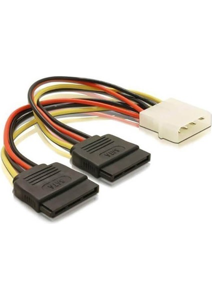 2 Li Sata Power Kablosu Sata Çoklayıcı Güçlendirilmiş Bakır Kablo - 1 Adet