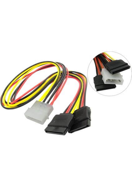2 Li Sata Power Kablosu Sata Çoklayıcı Güçlendirilmiş Bakır Kablo - 1 Adet