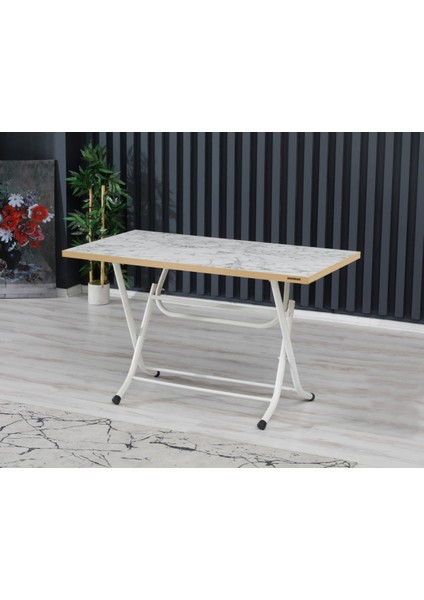 70 x 120 cm Katlanır Masa Kamp Masası Karavan Masası Mutfak Masası Balkon Masası Çalışma Masası Beyaz