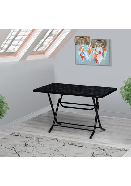 70 x 120 cm Katlanır Masa Kamp Masası Karavan Masası Mutfak Masası Balkon Masası Çalışma Masası Siyah