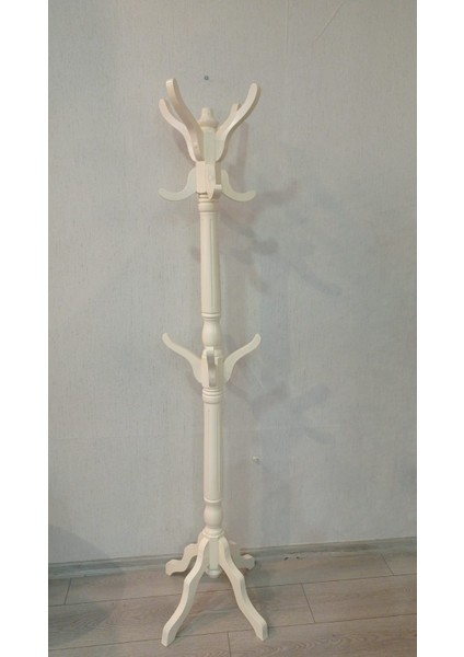 Nivemeshome Ayaklı Ahşap Krem Askılık 175 cm