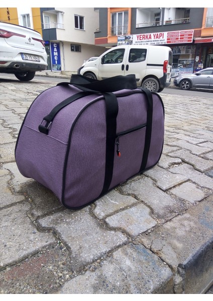 Nfystyle Orta Boy Unisex El ve Omuz Askılı Seyahat Çantası Fitness El Valizi Fındık Lila Suni Deri modelleri