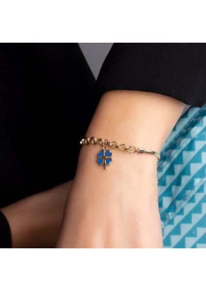 Altın Mineli Ezme Zincir Yonca Bileklik fiyatları