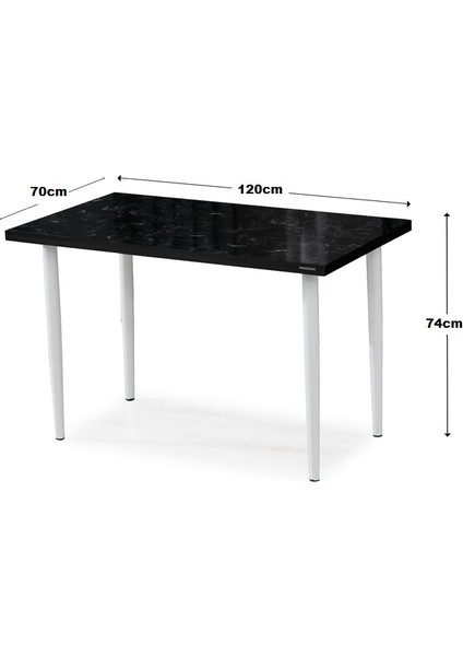 70 x 120 cm Masa Mutfak Masası Yemek Masası Çalışma Masası Siyah