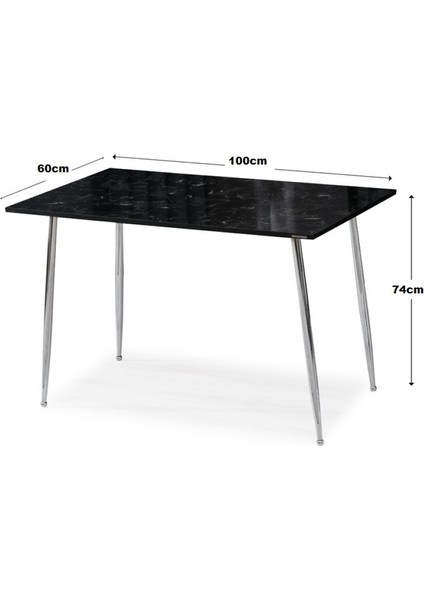 60 x 100 cm Masa Mutfak Masası Yemek Masası Çalışma Masası Siyah