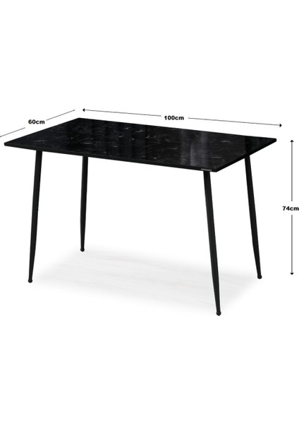 60 x 100 cm Masa Mutfak Masası Yemek Masası Çalışma Masası Siyah