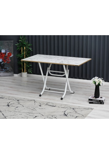 70 x 120 cm Katlanır Masa Kamp Masası Karavan Masası Mutfak Masası Balkon Masası Çalışma Masası Beyaz