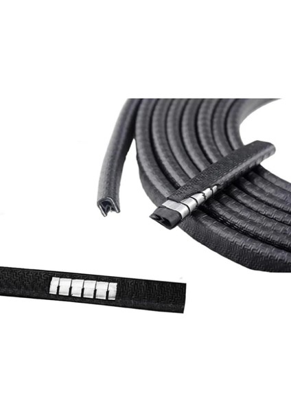 Oto Tuning Oto Araç Kapı Koruma Fitili 5metre Parlak Siyah Renk Çarpma Çizilme Önleyici Fitil