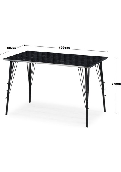 60 x 100 cm Masa Mutfak Masası Yemek Masası Çalışma Masası Siyah