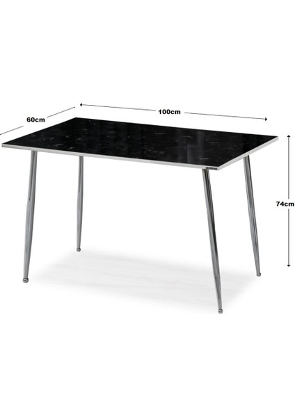 60 x 100 cm Masa Mutfak Masası Yemek Masası Çalışma Masası Siyah
