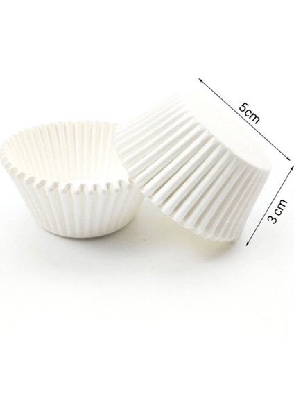 Kalıp Tepsi İçin Beyaz Renk Tek Kullanımlık Kağıt Muffin Kek Kalıbı 300 Adet