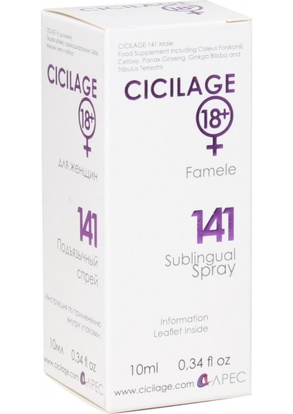 Cicilage Women 141 Dilaltı Spreyi 10 ml