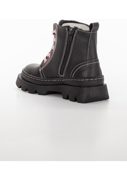 6771F Deri Postal Anatomik Kız Çocuk Bot Siyah Pembe modelleri