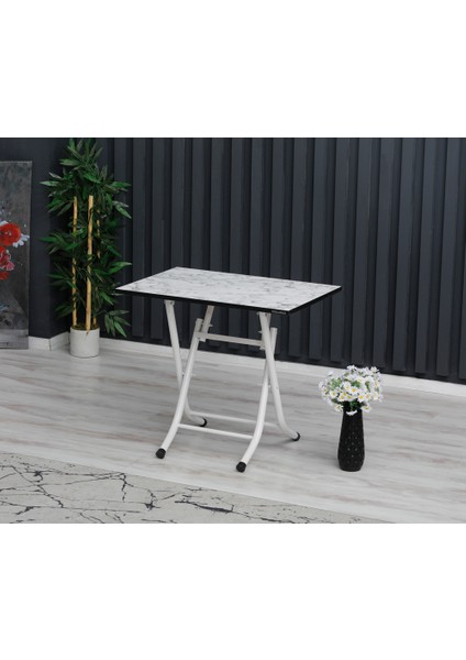 50 x 70 cm Katlanır Masa Kamp Masası Karavan Masası Mutfak Masası Balkon Masası Çalışma Masası Beyaz