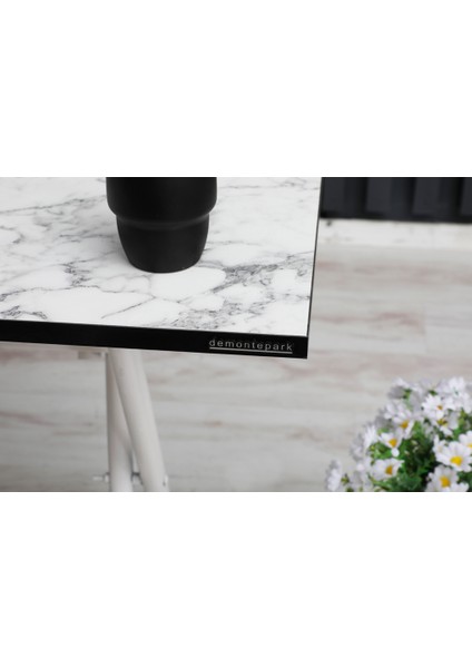 50 x 70 cm Katlanır Masa Kamp Masası Karavan Masası Mutfak Masası Balkon Masası Çalışma Masası Beyaz
