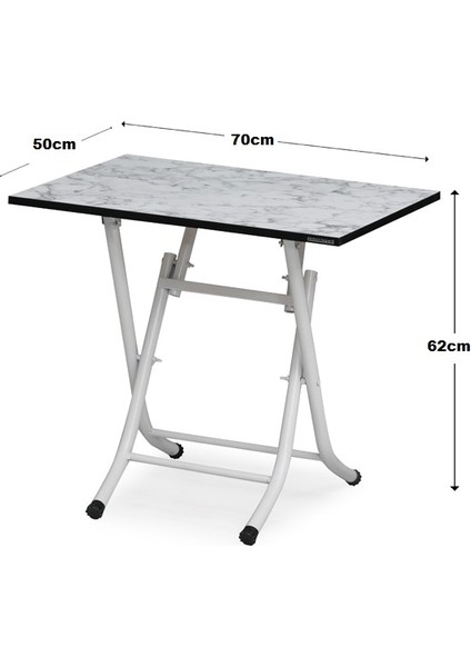 50 x 70 cm Katlanır Masa Kamp Masası Karavan Masası Mutfak Masası Balkon Masası Çalışma Masası Beyaz