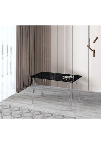 70 x 120 cm Masa Mutfak Masası Yemek Masası Çalışma Masası Siyah