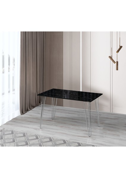 70 x 120 cm Masa Mutfak Masası Yemek Masası Çalışma Masası Siyah