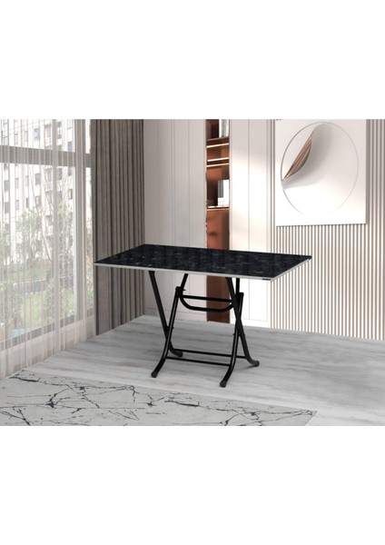60 x 100 cm Katlanır Masa Kamp Masası Karavan Masası Mutfak Masası Balkon Masası Çalışma Masası Siyah