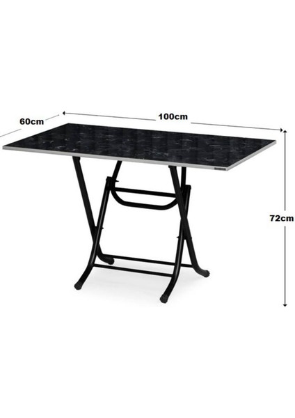 60 x 100 cm Katlanır Masa Kamp Masası Karavan Masası Mutfak Masası Balkon Masası Çalışma Masası Siyah
