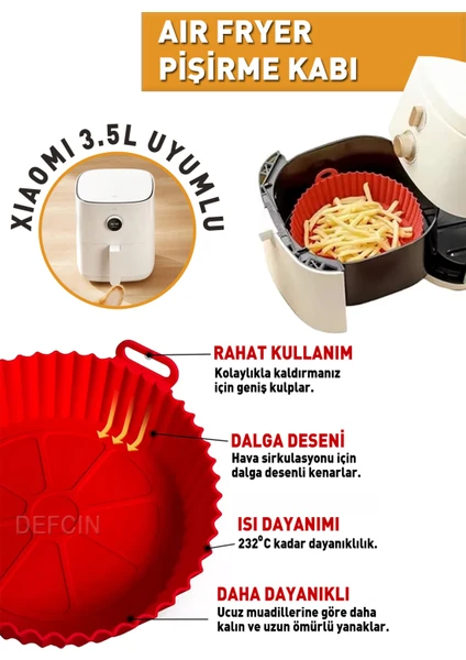 Xiaomi Airfryer Uyumlu Silikon Pişirme Kabı Airfray Aifrey Fritöz Pişirme Kağıdı Silikonu