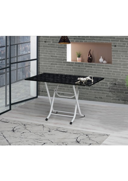 70 x 120 cm Katlanır Masa Kamp Masası Karavan Masası Mutfak Masası Balkon Masası Çalışma Masası Siyah