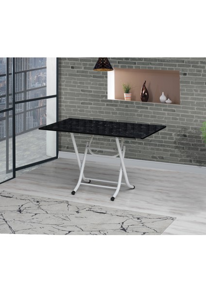 70 x 120 cm Katlanır Masa Kamp Masası Karavan Masası Mutfak Masası Balkon Masası Çalışma Masası Siyah