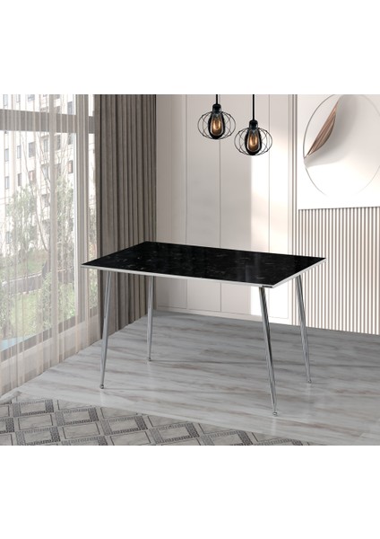 70 x 120 cm Masa Mutfak Masası Yemek Masası Çalışma Masası Siyah