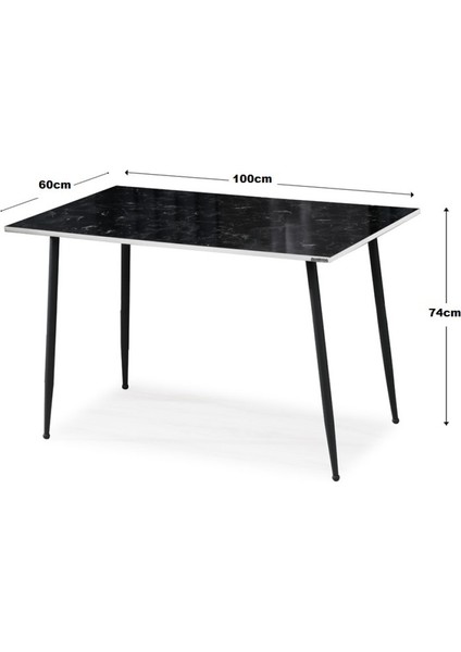 60 x 100 cm Masa Mutfak Masası Yemek Masası Çalışma Masası Siyah