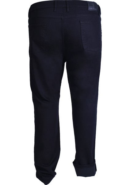 Büyük Beden Erkek Lacivert Keten Pantolon