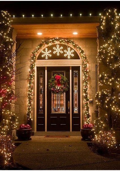 Fonksiyonlu Sarı 25 Metre Dekor LED - Çam Ağacı Süsü Yılbaşı Süsü - Pirinç LED modelleri