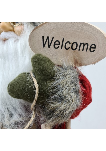 Binbirreyon Kırmızı Welcome Noel Baba Figür Yılbaşı Süsü 45 cm ME083-1