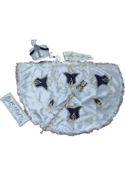 6 Parça Sünnet Seti Krem Lacivert Lale Model