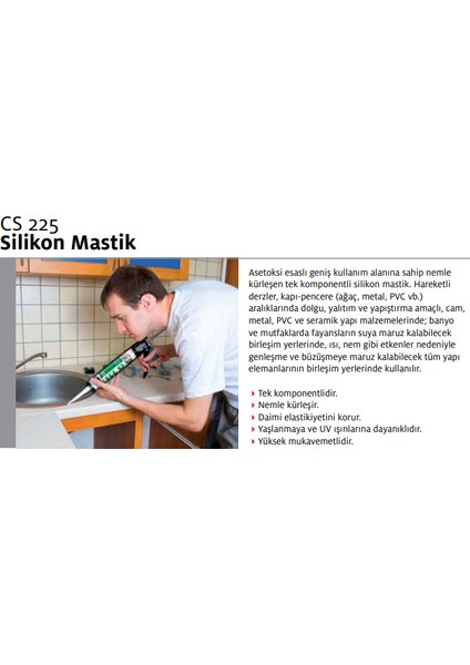 Cs 225 Silikon Mastik Beyaz 280 gr 25'li Koli modelleri